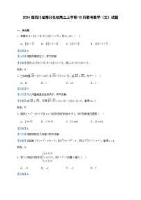 2024届四川省部分名校高三上学期10月联考数学（文）试题含答案