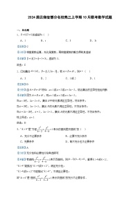 2024届云南省部分名校高三上学期10月联考数学试题含解析
