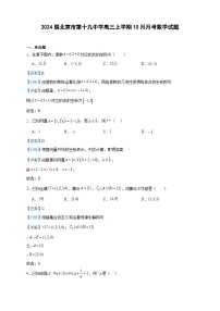 2024届北京市第十九中学高三上学期10月月考数学试题含解析