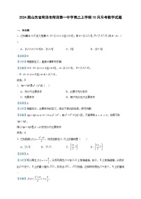 2024届山东省菏泽市菏泽第一中学高三上学期10月月考数学试题含解析