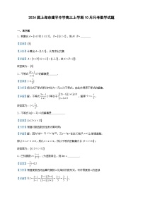 2024届上海市建平中学高三上学期10月月考数学试题含解析
