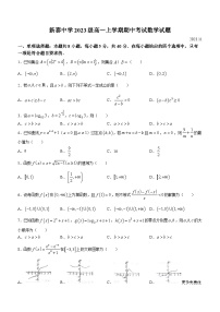 45，山东省泰安市新泰市新泰中学2023-2024学年高一上学期期中数学试题(无答案)