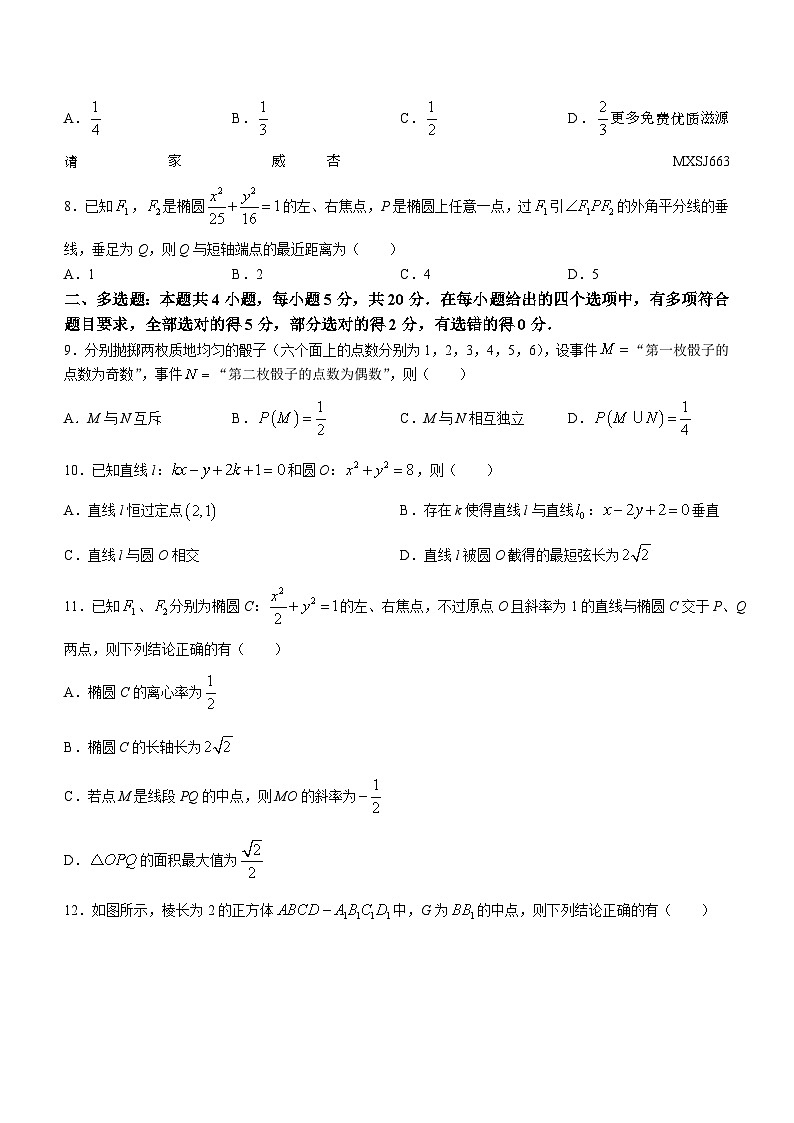 56，山东省济宁市实验中学2023-2024学年高二上学期期中考试数学试题02