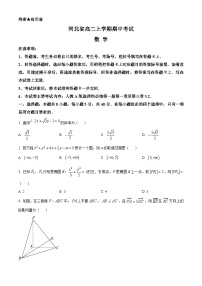 2024保定部分高中高二上学期11月期中数学试题含答案