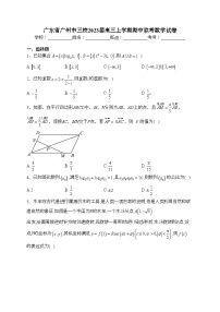 广东省广州市三校2023届高三上学期期中联考数学试卷(含答案)