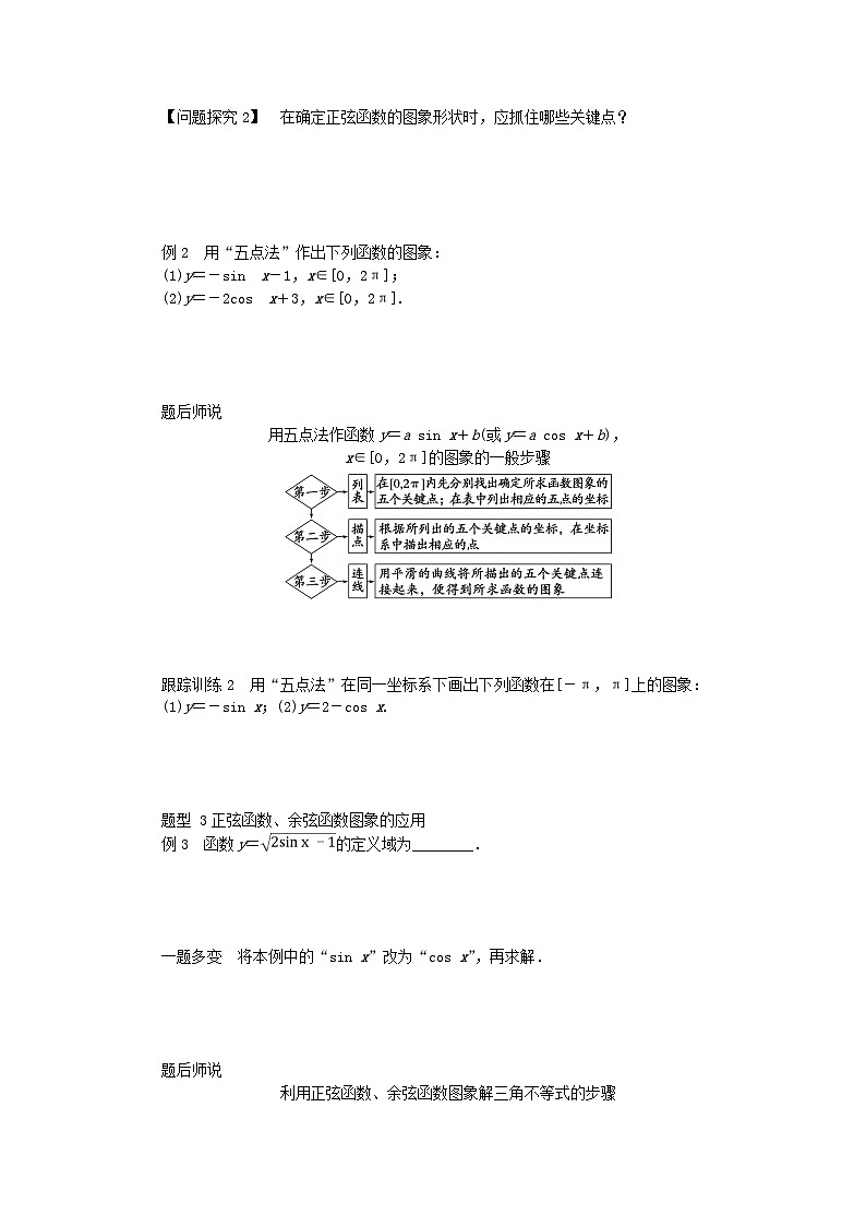 2024版新教材高中数学第五章三角函数5.4三角函数的图象与性质5.4.1正弦函数余弦函数的图象导学案新人教A版必修第一册第2页