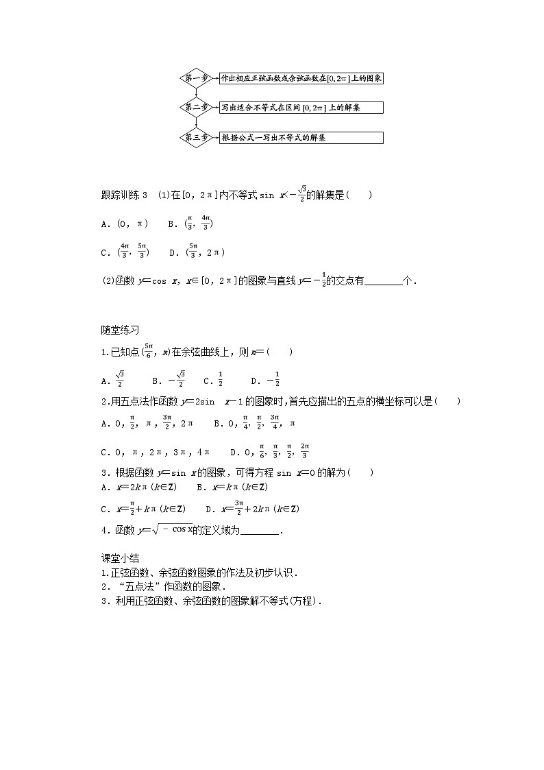 2024版新教材高中数学第五章三角函数5.4三角函数的图象与性质5.4.1正弦函数余弦函数的图象导学案新人教A版必修第一册第3页