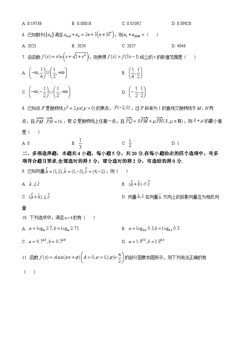 精品解析：山西省大同市2024届高三上学期第二次摸底（10月）数学试题（原卷版）第2页
