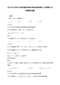 2022-2023学年广东省东莞市东莞中学松山湖学校高二上学期第一次检测数学试题含答案