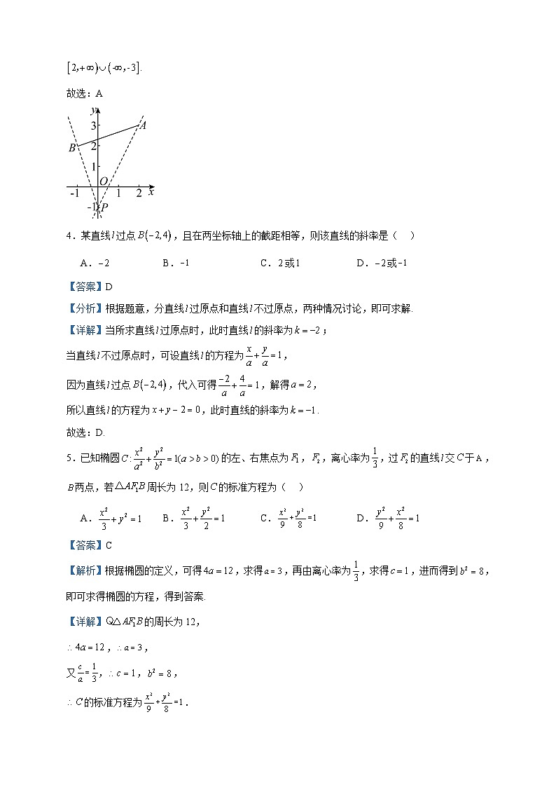 2022-2023学年广东省东莞市东莞中学松山湖学校高二上学期第一次检测数学试题含答案02