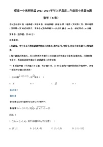 2023-2024学年云南省昭通市鲁甸县崇文高级中学、昭通市第一中学高二上学期期中数学试题（B卷）Word版含解析