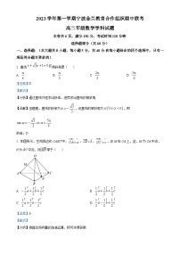 浙江省宁波市金兰教育合作组织2023-2024学年高二上学期期中联考数学试题（Word版附解析）