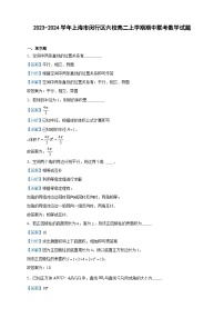 2023-2024学年上海市闵行区六校高二上学期期中联考数学试题含答案