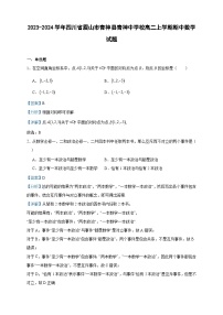 2023-2024学年四川省眉山市青神县青神中学校高二上学期期中数学试题含答案