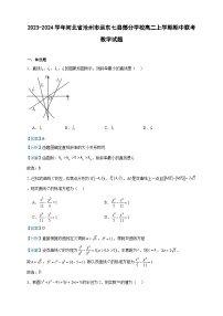 2023-2024学年河北省沧州市运东七县部分学校高二上学期期中联考数学试题含答案