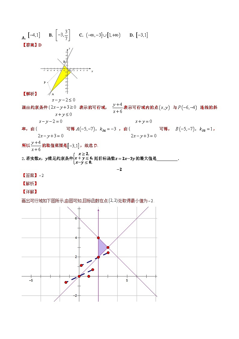 2024年高考数学复习：17 线性规划归类（解析版）02
