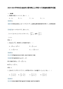 2023-2024学年河北省金科大联考高二上学期10月质量检测数学试题含答案