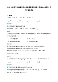 2023-2024学年河南省信阳市商城县上石桥高级中学高二上学期10月月考数学试题含答案
