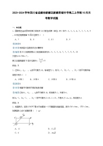 2023-2024学年四川省成都市新都区新都香城中学高二上学期10月月考数学试题含答案