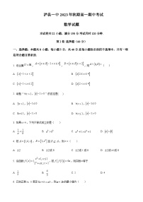 2023-2024学年四川省泸州市泸县第一中学高一上学期期中数学试题含答案