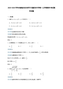 2023-2024学年安徽省安庆市怀宁县新安中学高一上学期期中考试数学试题含答案