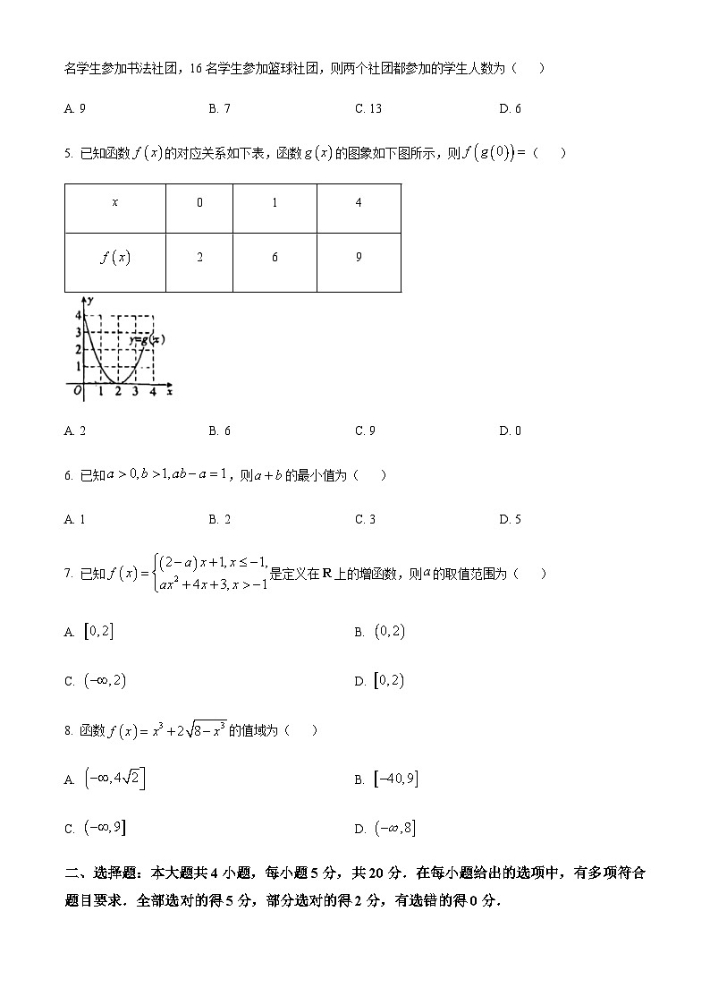 2023-2024学年河北省衡水二中沧衡八校联盟高一上学期11月期中考试数学含答案02