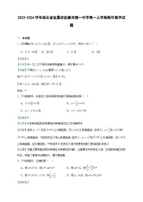 2023-2024学年湖北省宜昌市宜都市第一中学高一上学期期中数学试题含答案