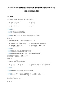 2023-2024学年新疆维吾尔自治区乌鲁木齐市新疆实验中学高一上学期期中考试数学试题含答案