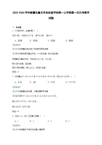 2023-2024学年新疆乌鲁木齐市实验学校高一上学期第一次月考数学试题含答案