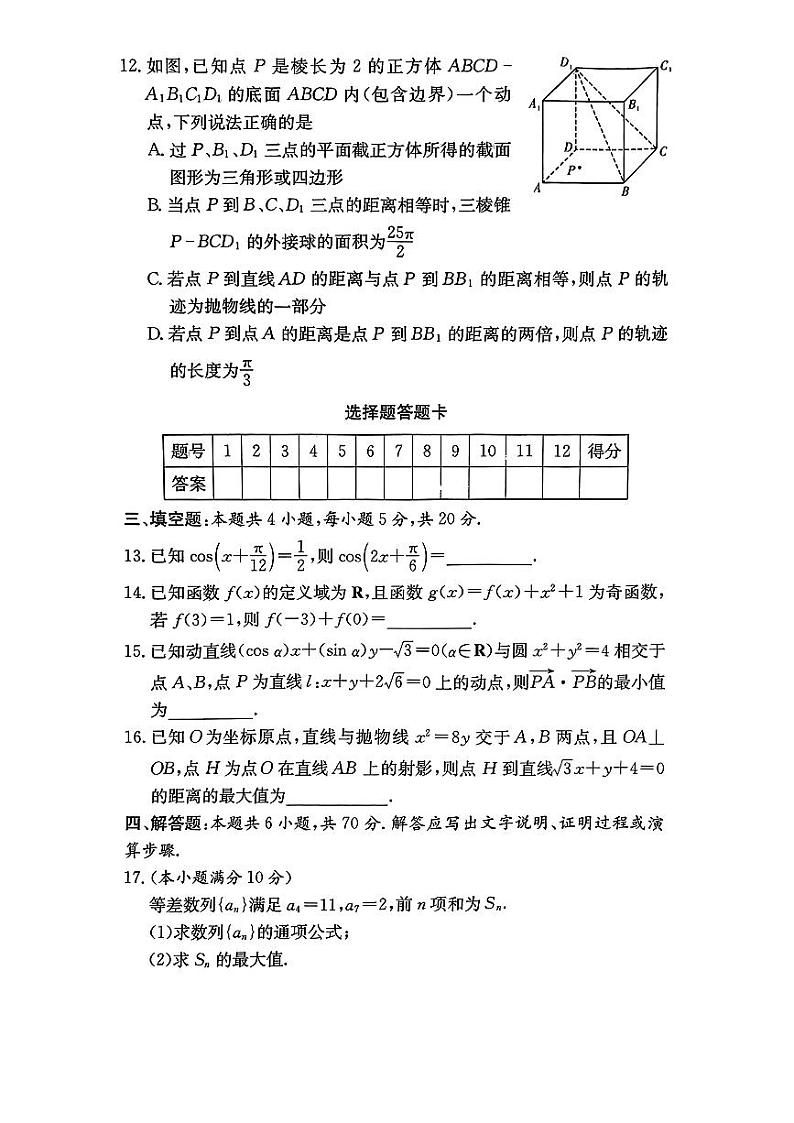湖南名校联合体2023-2024学年高二上学期期中考试数学试卷（含答案）第3页