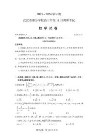 湖北省武汉市部分学校2023-2024学年高三上学期11月调研考试数学试卷（含答案）
