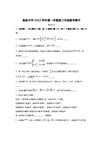 上海市格致中学2023-2024学年高三上学期期中考试数学试卷