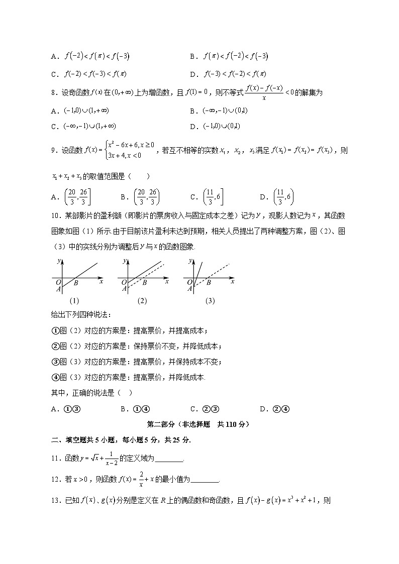 2023-2024学年北京市海淀区高一上学期期中数学学情检测模拟试题（含解析）02