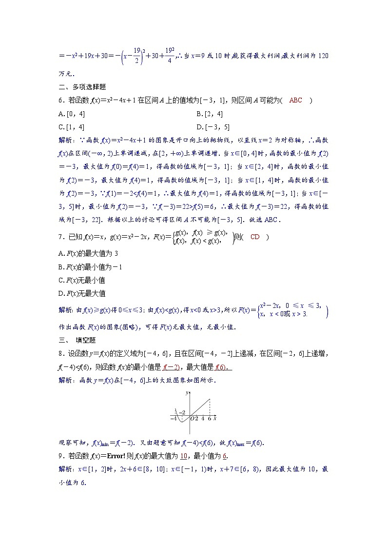 2024讲与练高中数学1(必修第一册·A版)3.2.1  第2课时　函数的最大(小)值02