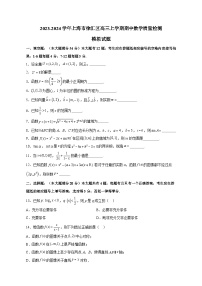 2023-2024学年上海市徐汇区高三上学期期中数学质量检测模拟试题（含解析）