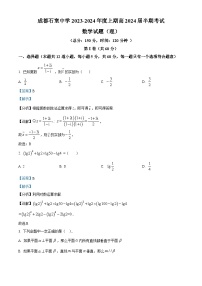 四川省成都市石室中学2023-2024学年高三上学期期中理科数学试卷（Word版附解析）