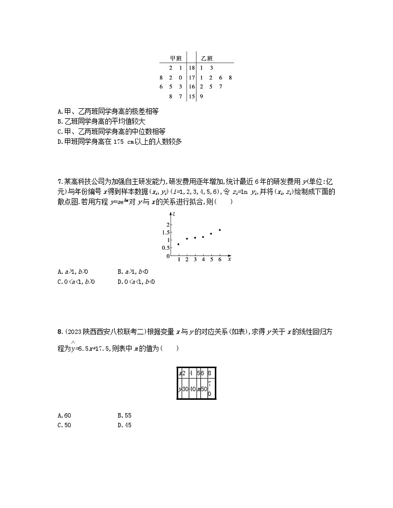 适用于老高考旧教材2024版高考数学二轮复习考点突破练9概率与统计的基本计算文（附解析）第3页