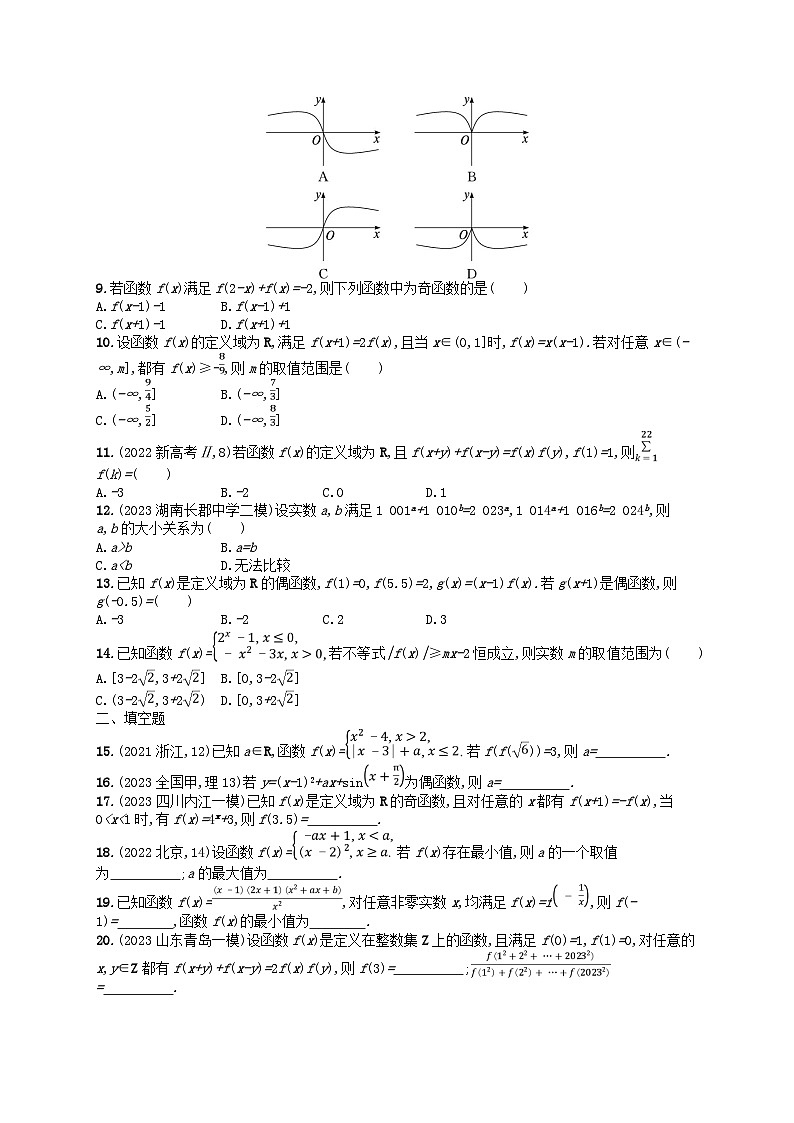 适用于老高考旧教材2024版高考数学二轮复习考点突破练16函数的图象与性质理（附解析）第2页