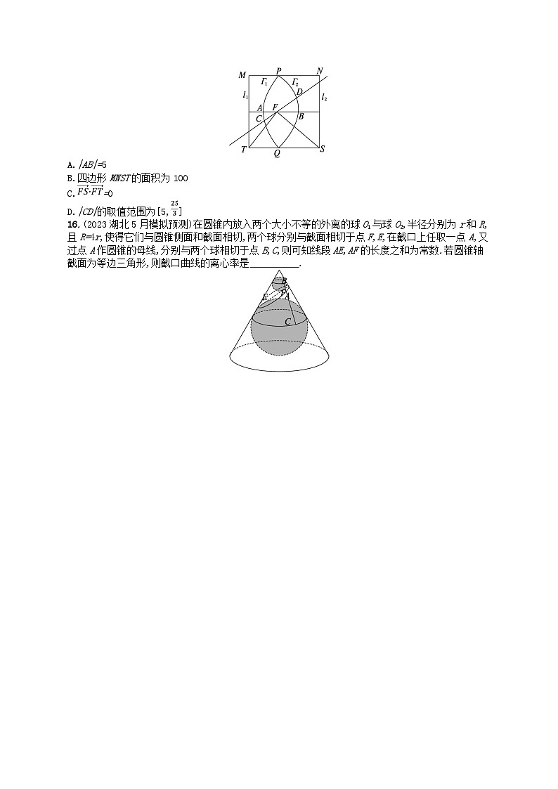 适用于新高考新教材2024版高考数学二轮复习考点突破练12圆锥曲线的方程与性质（附解析）第3页