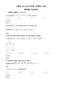 新疆喀什地区巴楚县2023-2024学年高二上学期10月期中数学试题（Word版附解析）