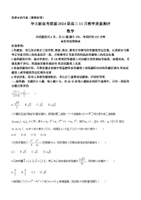 2024届华大新高考联盟高三上学期11月教学质量测评（新教材卷）数学试题
