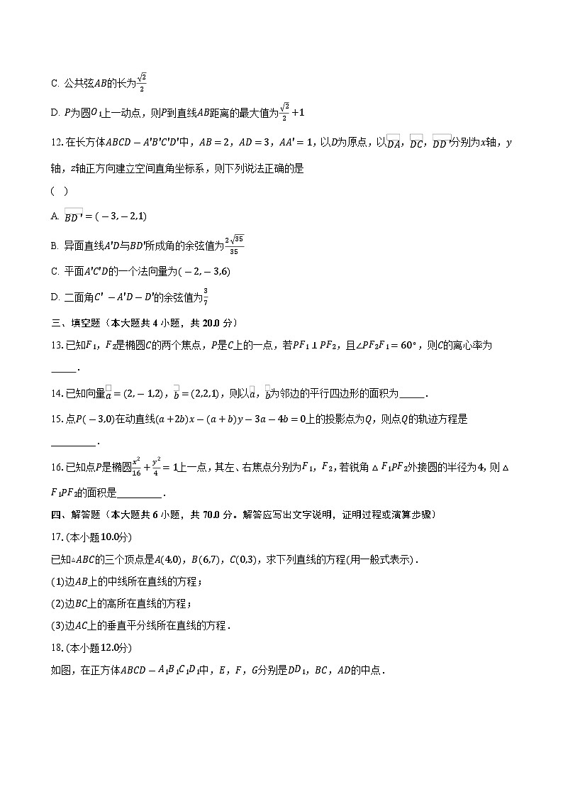2023-2024学年湖北省武汉市汉阳区武汉情智学校高二上学期11月期中考试数学试题(含解析 )03