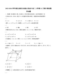 2023-2024学年湖北省部分省级示范高中高二上学期11月期中测试数学试题(含解析）