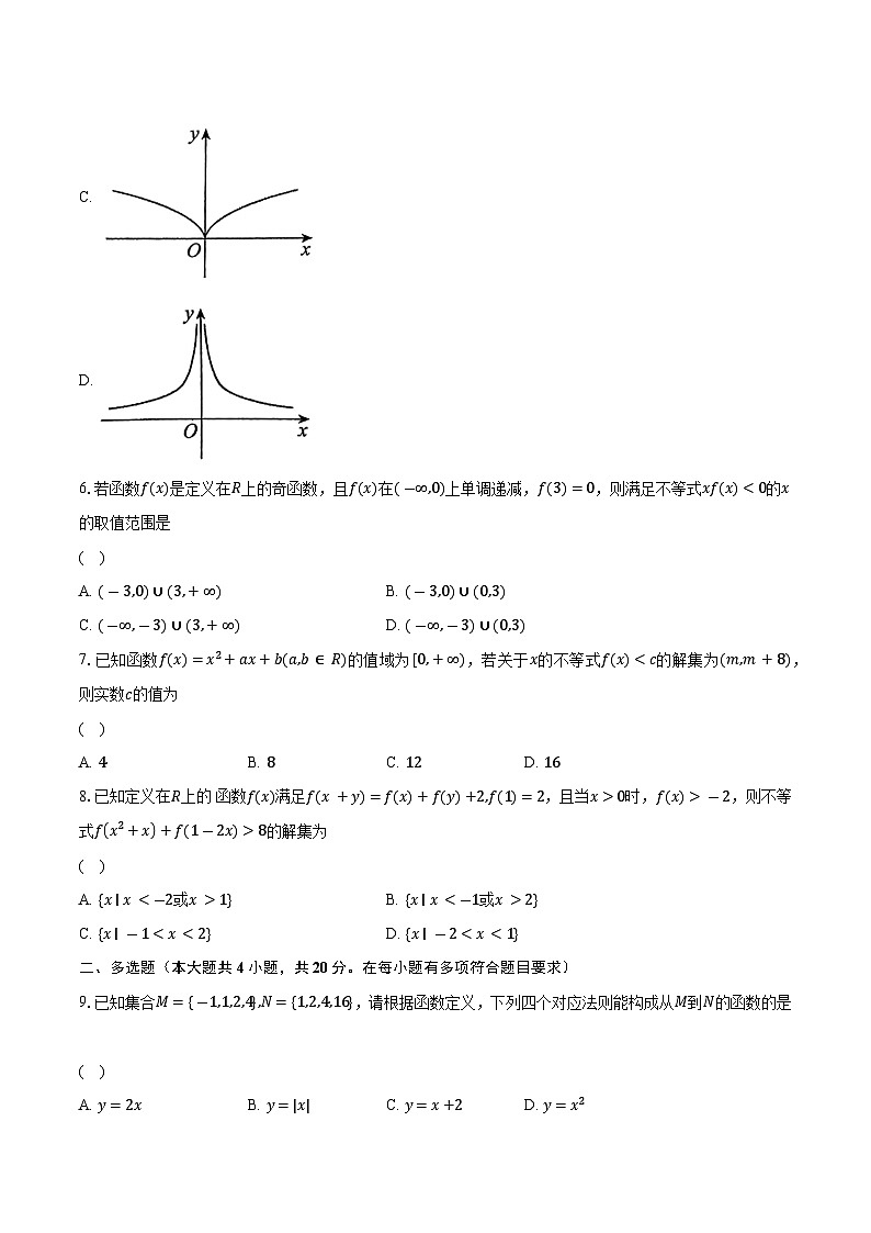 2023-2024学年江苏省苏州中学高一上学期期中数学试题（含解析）02