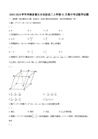 2023-2024学年河南省商丘市名校高二上学期11月期中考试数学试题（含解析）