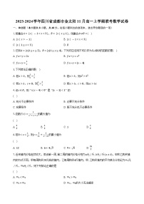 2023-2024学年四川省成都市金太阳11月高一上学期联考数学试卷（含解析）