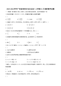 2023-2024学年广东省深圳市宝安区高二上学期11月调研数学试题(含解析）