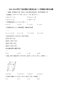 2023-2024学年广东省揭阳市揭东区高二上学期期中数字试题(含解析）