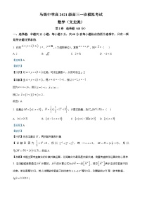 四川省泸州市合江县马街中学2024届高三一诊模拟数学试题（文）试题（Word版附解析）
