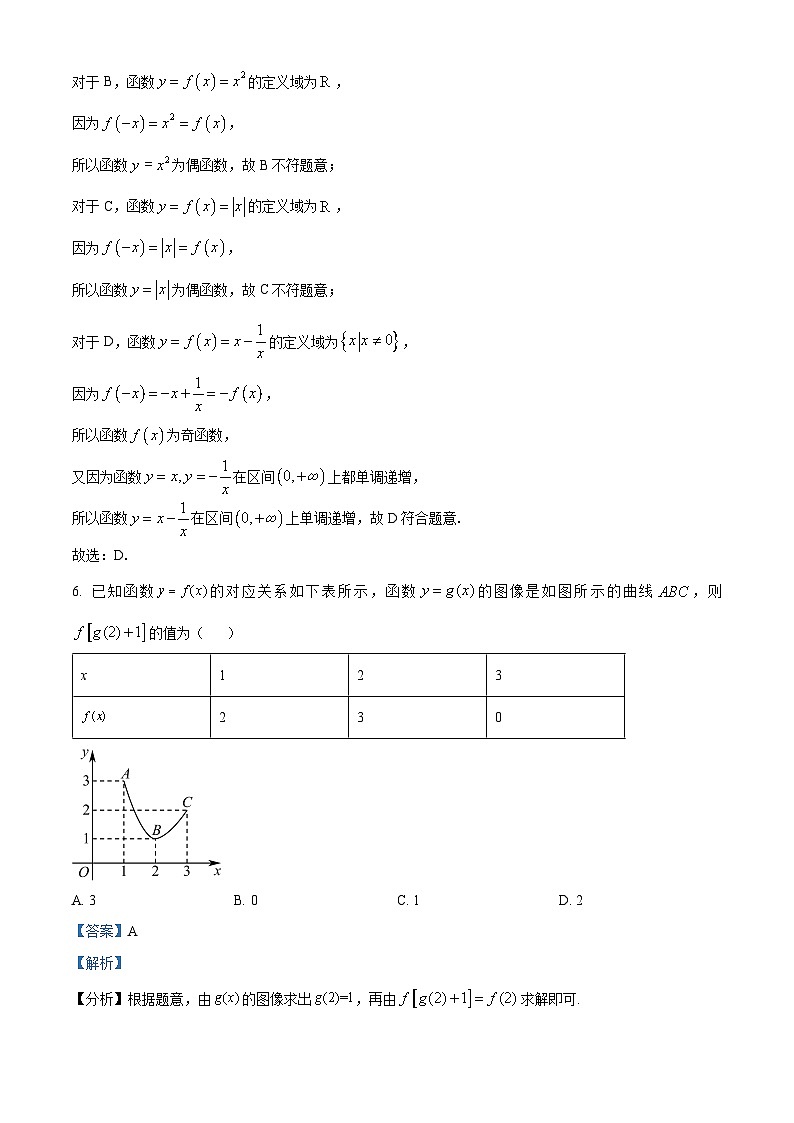 四川省南充市嘉陵区南充市嘉陵第一中学2023-2024学年高一上学期期中数学试题（Word版附解析）第3页